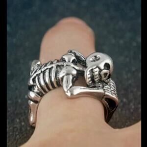COPY - COPY - Skull Open Ring Halloween Ornaments Punk Style Women Men Party Ri…